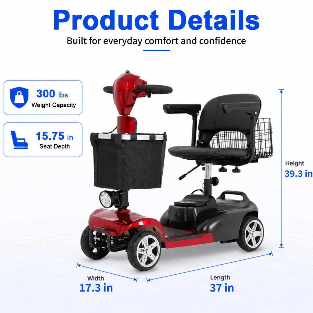 Mbxcooter MS20 4-Wheel Mobility Scooter for Seniors