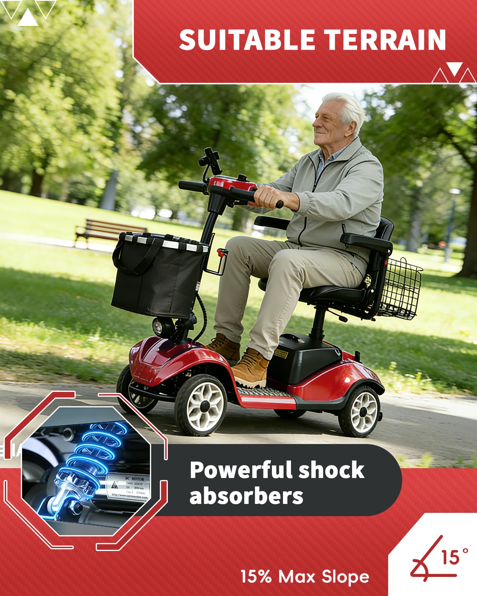 Mbxcooter M1 Mobility Scooter 4 Wheel for Seniors Adults