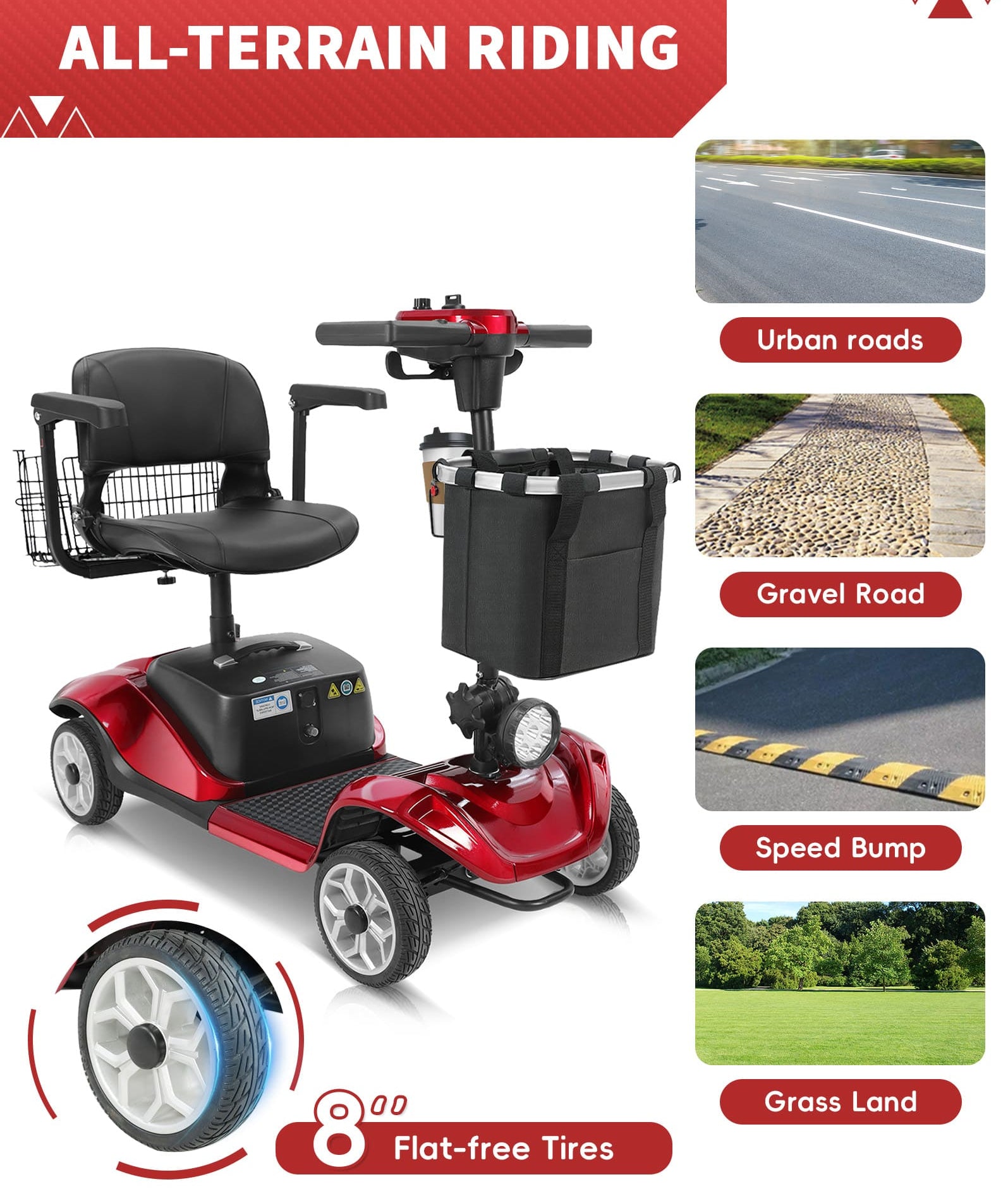 Mbxcooter M1 Mobility Scooter 4 Wheel for Seniors Adults