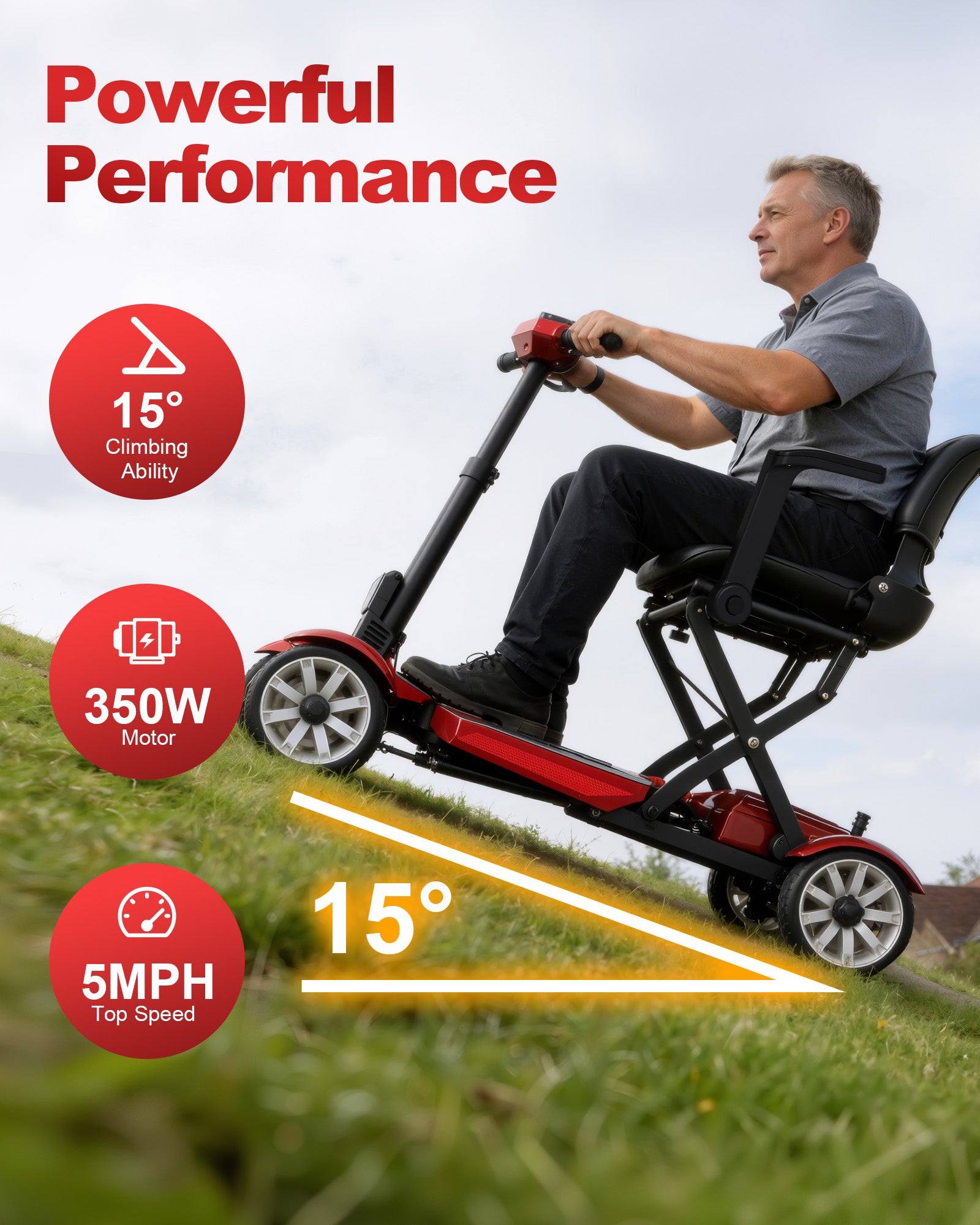 Mbxcooter M4F Lightweight Foldable Scooter | Shock-Absorbing Rear Suspension