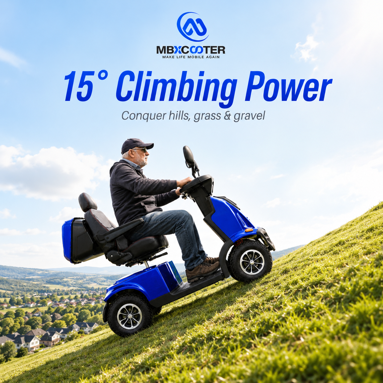 Mbxcooter MS500 Super Heavy-Duty All-Terrain Scooter | 550 lbs Capacity