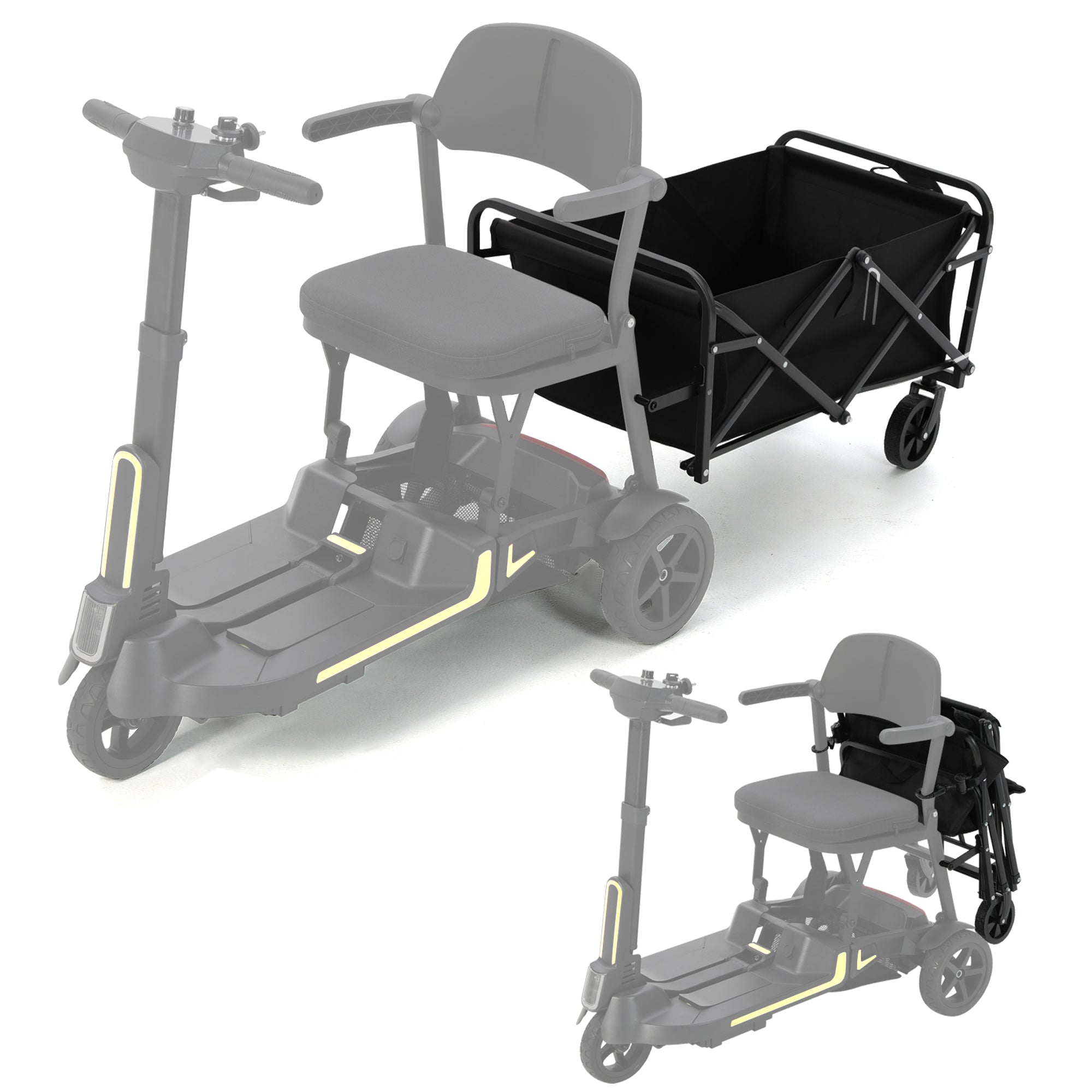 Mbxcooter Rear Folding Storage Cart For M3F Mobility Scooter
