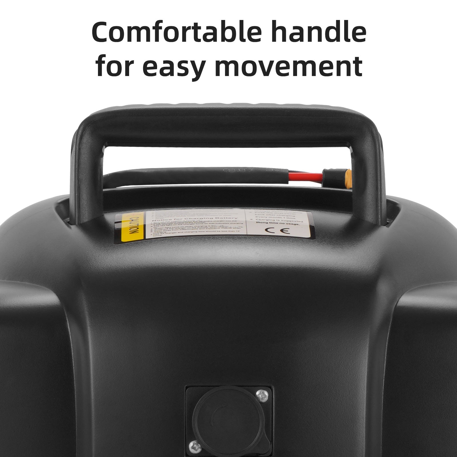 Black Mbxcooter replacement lithium battery for MS20/MS20 Pro, featuring a comfortable top handle and charging port.