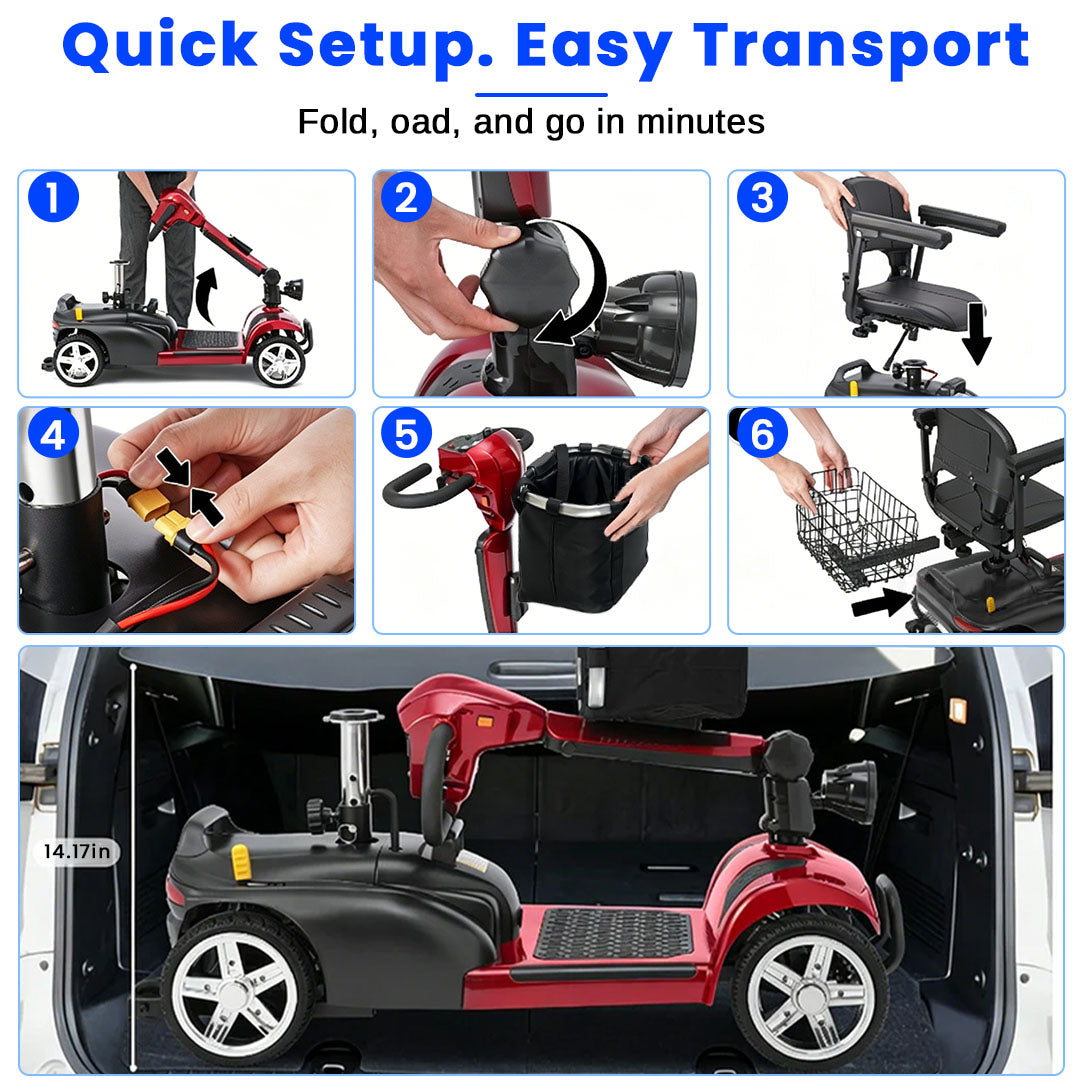Mbxcooter MS20 4-Wheel Mobility Scooter for Seniors