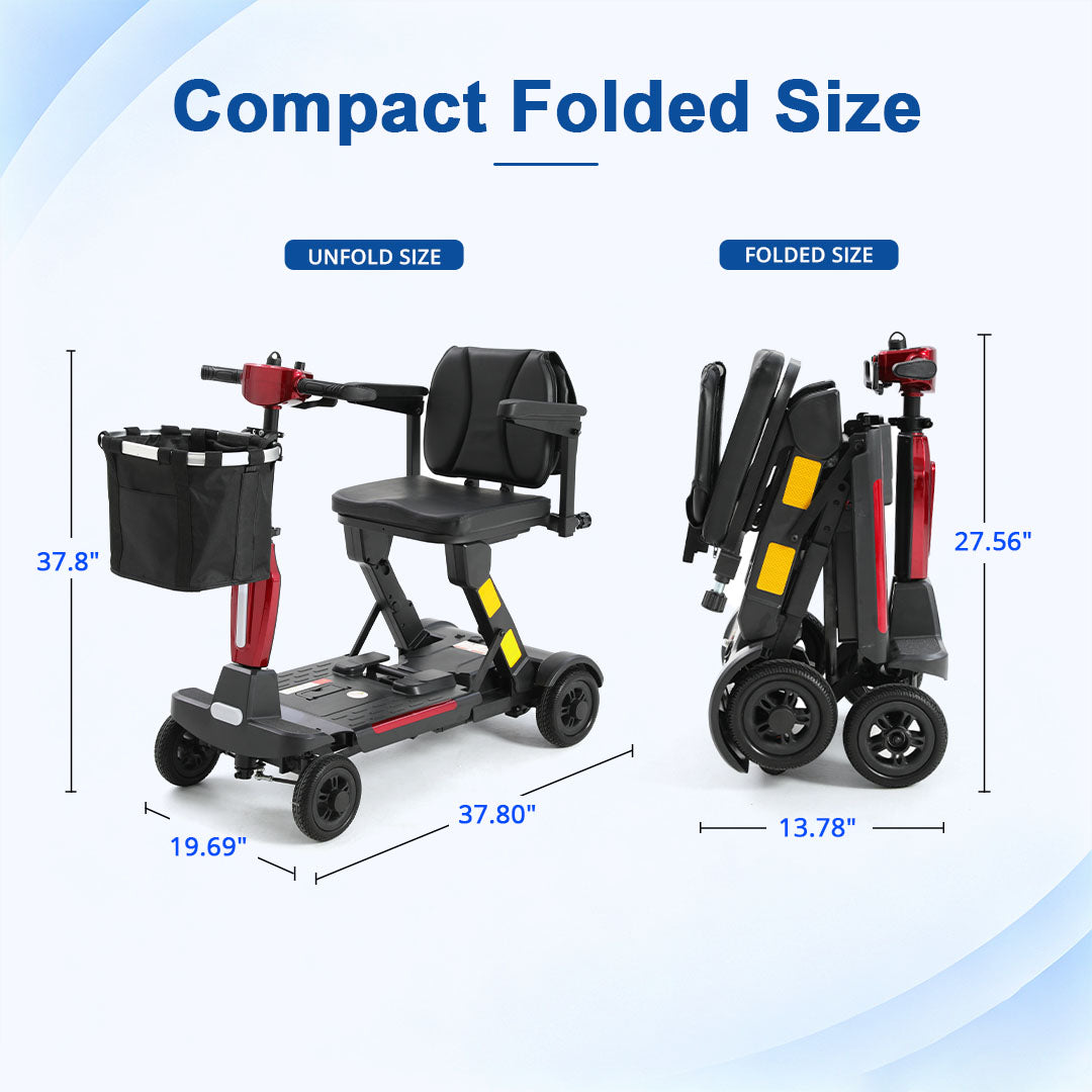 Mbxcooter MS20-F Ultra Automatic Folding Scooter | Airline-Approved | 330 lbs Capacity