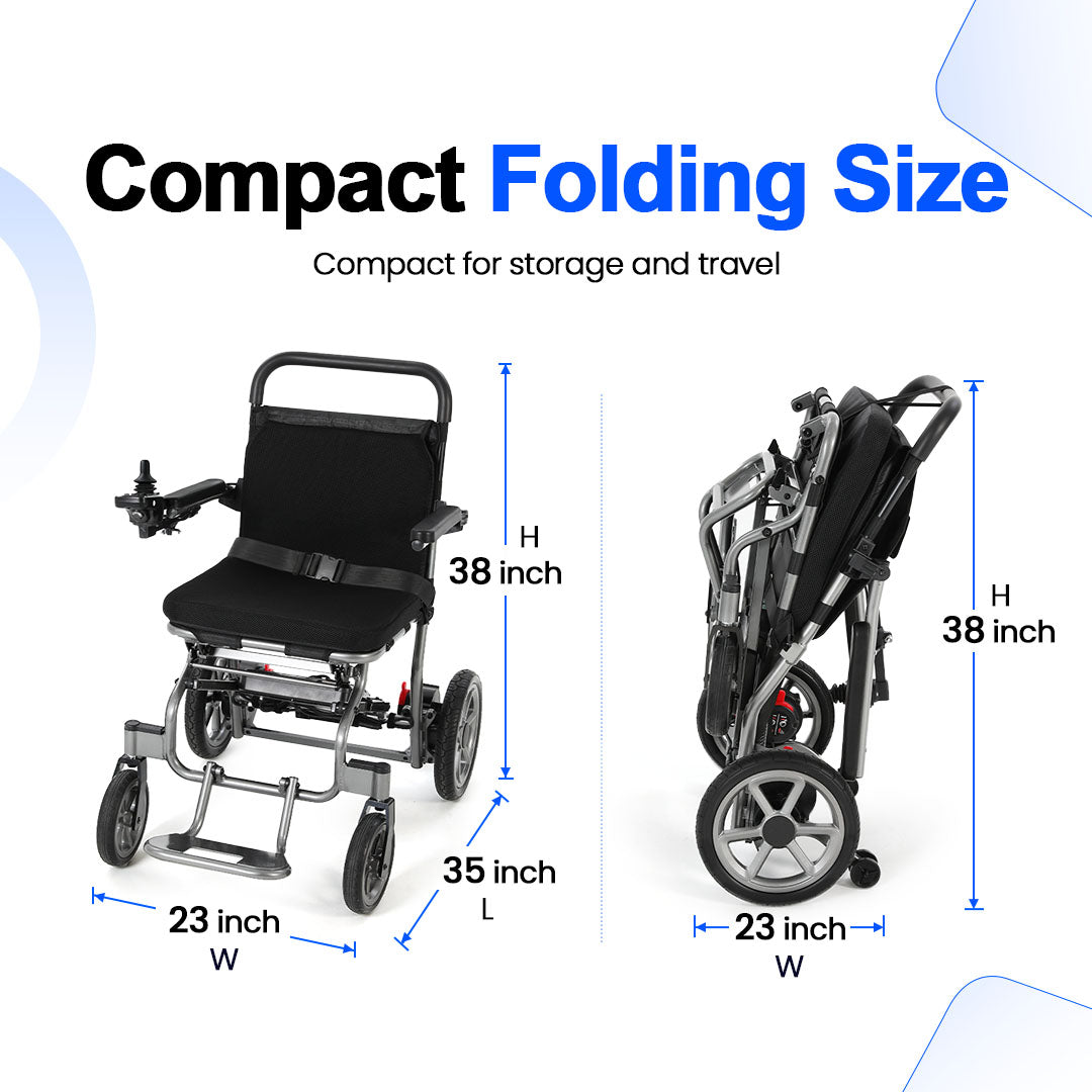 Mbxcooter MS03  Lightweight Foldable Electric Wheelchair Aluminum Alloy 265 lb Capacity