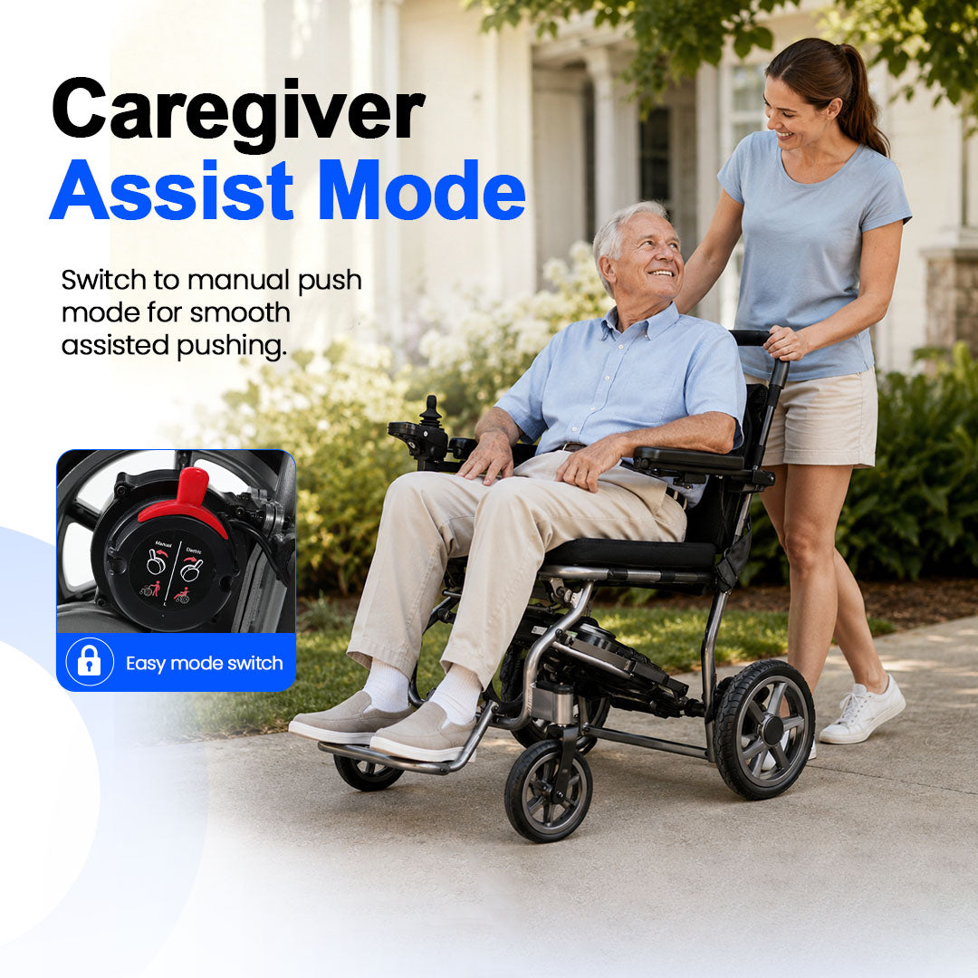 Mbxcooter MS03  Lightweight Foldable Electric Wheelchair Aluminum Alloy 265 lb Capacity