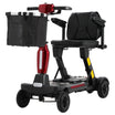 Mbxcooter MS20-F Ultra automatic folding mobility scooter with black seat, red accents, and front basket.