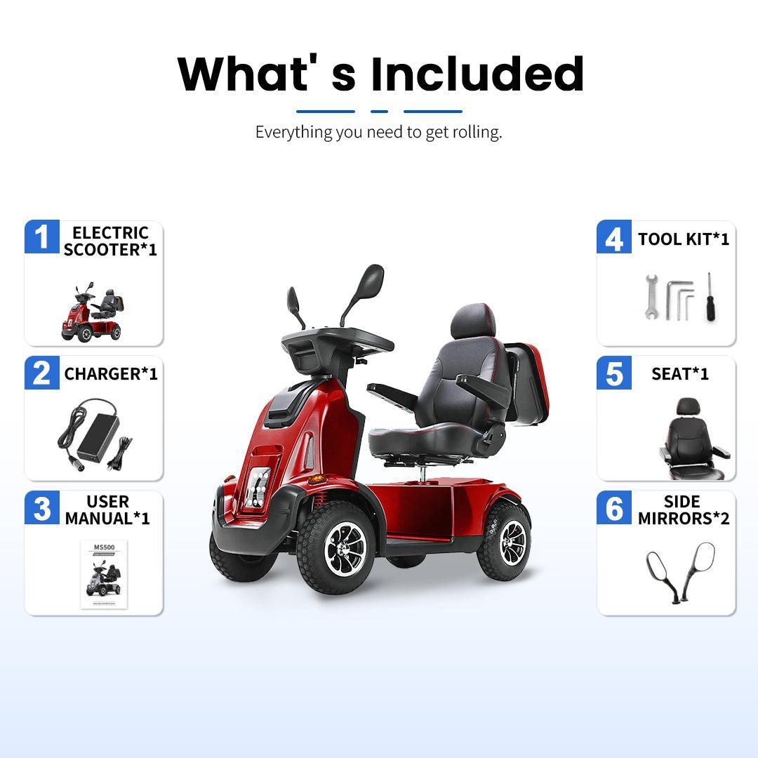 Mbxcooter MS500 Super Heavy-Duty All-Terrain Scooter | 550 lbs Capacity