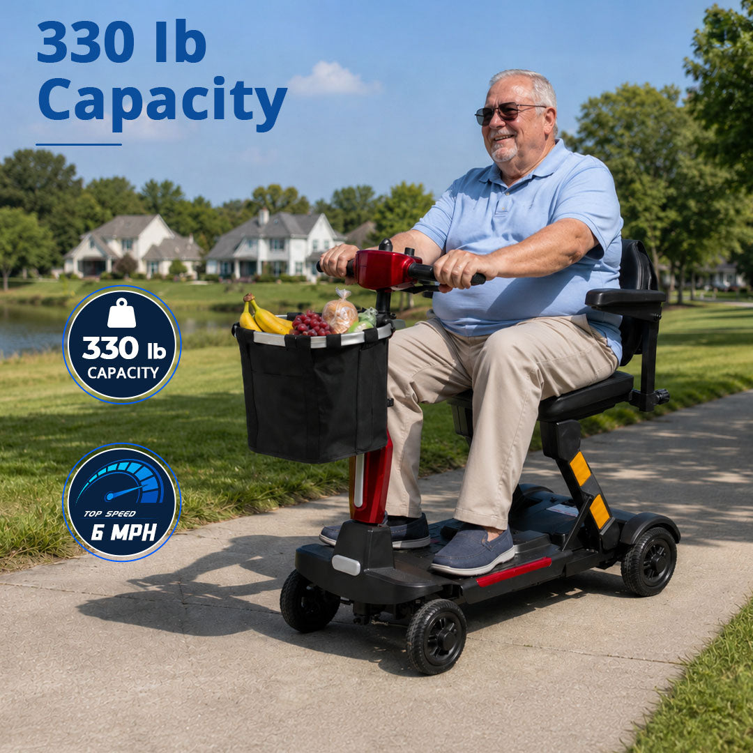 Mbxcooter MS20-F Ultra Automatic Folding Scooter | Airline-Approved | 330 lbs Capacity